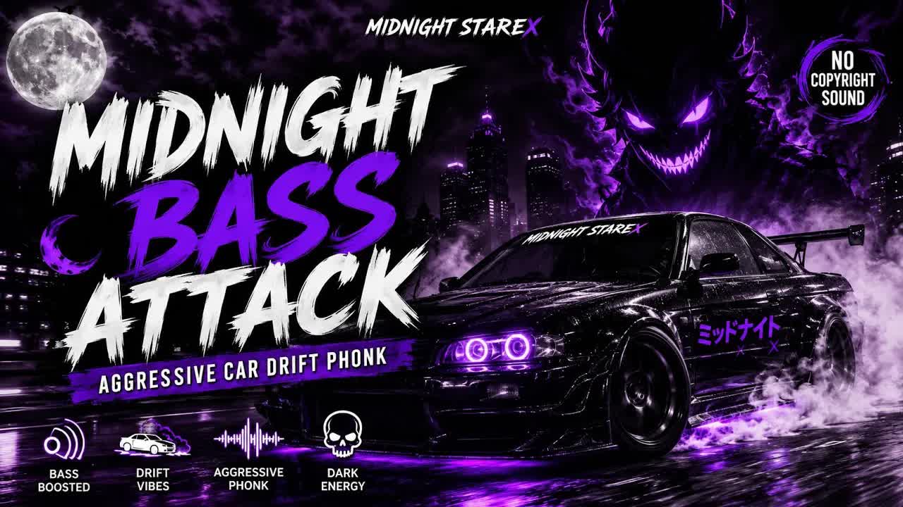 Aggressive Car Drift Phonk | No Copyright Sound | Midnight StareX